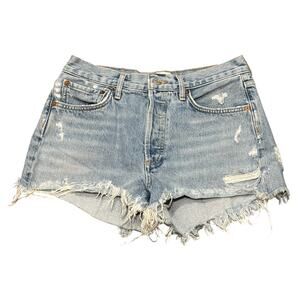 Agolde Light Wash Distressed Parker Denim Shorts - size 26